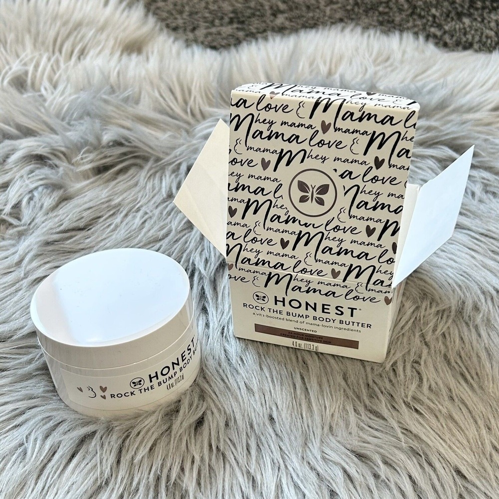 Honest- Rock The Bump Body Butter 24 Hour Moisture Sensitive Skin-Unscented 4oz